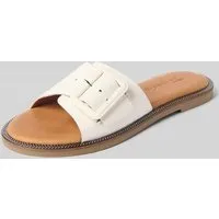 Tamaris Pantolette Sandale Weiß 36 EU - Elegante Pantoletten in Größe 36 EU aus hochwertigem Leder, ideal für den Sommer mit einem bequemen Schlupfdesign und 1,5 cm Absatzhöhe.