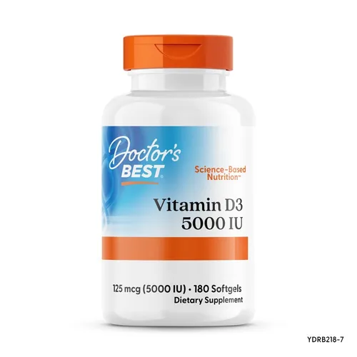 Doctor's Best, Vitamin D3 Depot, 5000IU, 180 Weichkapseln - Blitzversand