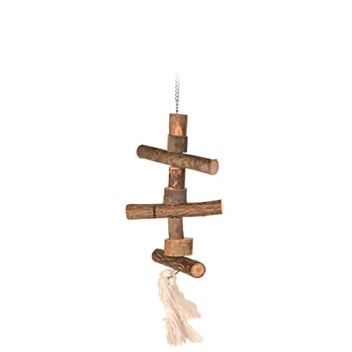 TRIXIE 5870 Spielzeug mit Kette/Tau, Rindenholz, 40 cm von Trixie