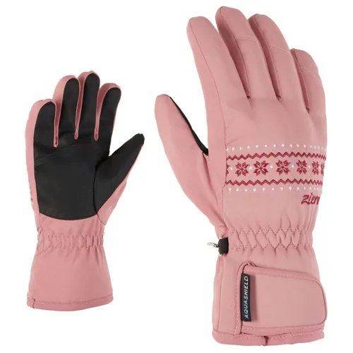 Ziener Lailla-z AS Glove Junior Girls - Skihandschuhe für Mädchen - Stylische und funktionale Skihandschuhe mit wasser- und winddichter AQUASHIELD Membran, ideal für Alltag und Skifahren, umweltfreundlich und komfortabel.