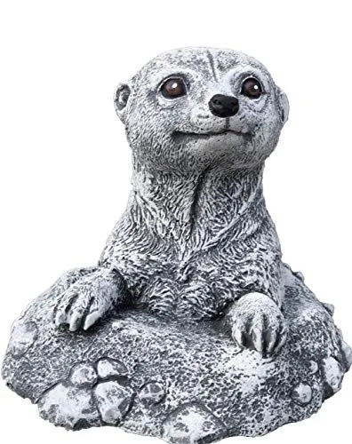 stoneandstyle Steinfigur Erdmännchen im Hügel, massiver Steinguss, Frost- und wetterfest bis -30°C