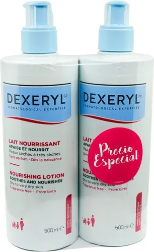 Dexeryl Nährende Lotion Packung 2 X - Medizinische Körperpflege mit intensiver Feuchtigkeitspflege für trockene Haut. Packung mit 2 X sorgt für langanhaltende Pflege und Schutz.