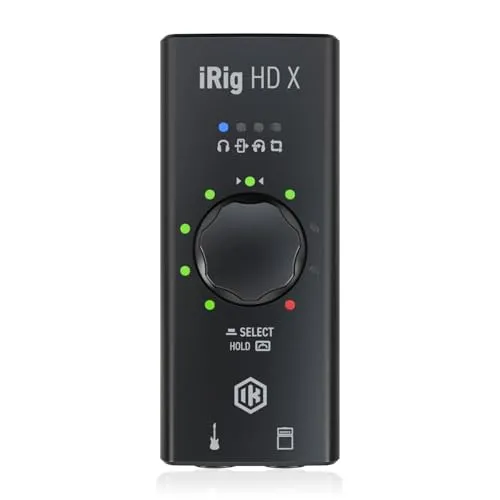 IK Multimedia iRig HD X - High-Definition Gitarren-Interface, Multi-Color LED Signalanzeige und integriertes Stimmgerät für iPhone, iPad, Mac und PC