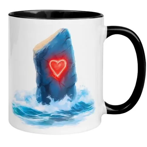 Tasse Liebe Romantisch | Du bist mein Fels in der Brandung | Ich liebe Dich Geschenk | Partner Partnerin Freund Freundin Ehefrau Ehemann | Hochzeitstag Valentinstag Jahrestag