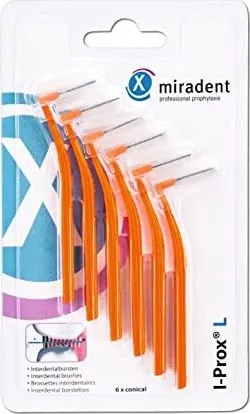MIRADENT Interdentalbürste I-Prox L 0,8 mm orange 6 St