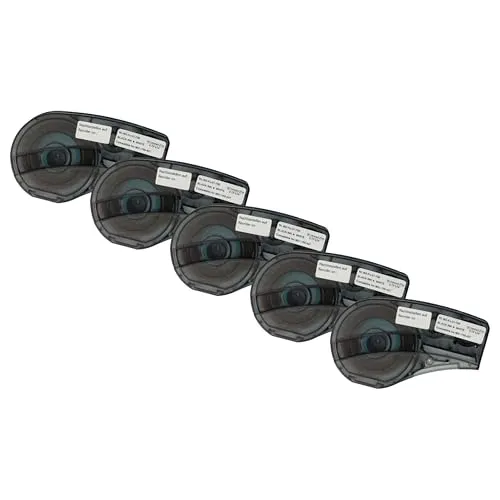 vhbw 5x Schriftband-Kassette Ersatz für Brady M21-750-427 für Etiketten-Drucker 19,05mm Schwarz auf Weiß, Vinyl