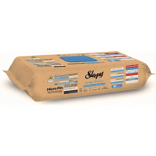 Sleepy Bio Oberflächen + Boden Reinigungstücher 2 in 1 (blau) 1 Packung 50 Stück