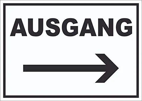Ausgang Pfeil rechts Aufkleber A5 (148x210mm)