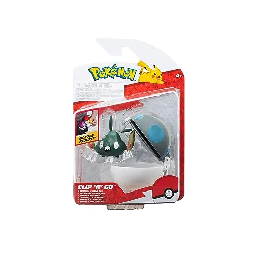 Pokemon PKW3140 Pokémon Clip'n'Go Poké Balls-Unratütox & Schwerball, Schwarz
