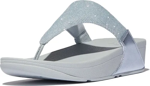 Fitflop Damen Lulu Shimmerlux Toe-Post Sandale, blau, 41 EU - Wanderschuhe mit ergonomischer Microwobbleboard-Zwischensohle für optimale Dämpfung und Fußgewölbeunterstützung – ideal für Alltag und Freizeit.