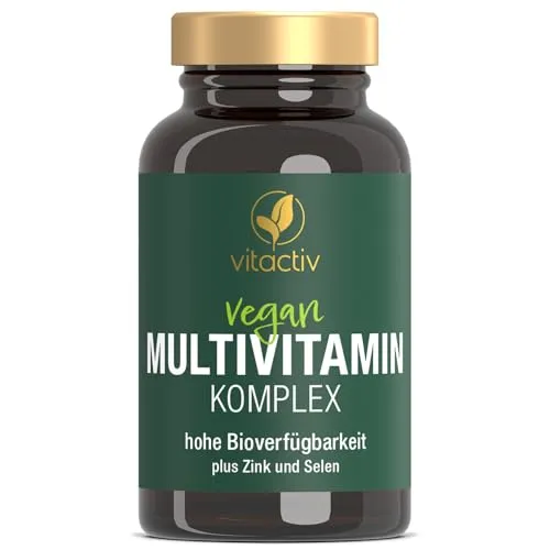 VITACTIV Multivitamin Komplex - 90 Multivitamin Tabletten - Vitamine A-Z plus Spurenelemente, ohne Vitamin K - Für z.B. Immunsystem - Hohe Bioverfügbarkeit, Hochdosiert, Vegan - Laborgeprüft in DE