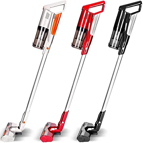 TurboTronic Akku Staubsauger 11000PA - Kabelloser Handstaubsauger mit LED Elektrobürste - Stabstaubsauger & Elektrische Kehrbesen – Ultraleichter 22V Staubsauger mit 40 Minuten Laufzeit, ideal für Hartboden und Teppich, perfekt für Tierhaare.