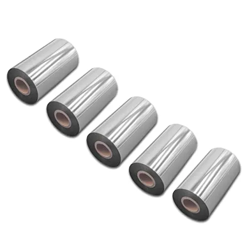 vhbw 5x Thermotransfer-Band kompatibel mit CAB EOS4, A6+, A4+, EOS1, A8+ Drucker Etikettendrucker, Wischfest, 110 mm x 300 m, Wachs Harz Schwarz