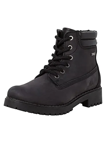 Tamaris Damen Stiefelette 1-1-26244-27, Black Uni, 37 EU - Wanderschuhe aus hochwertigem Nubukleder mit warmem Wollinnenfutter, ideal für kühle Tage und bequemes Schlüpfen.