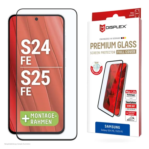 DISPLEX Premium Glas (Full Cover) für Samsung Galaxy S25 FE/S24 FE