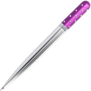 Online Kugelschreiber Crystal Pen Purple, 37078, Gehäuse silber/lila, Aluminium, Schreibf. schwarz