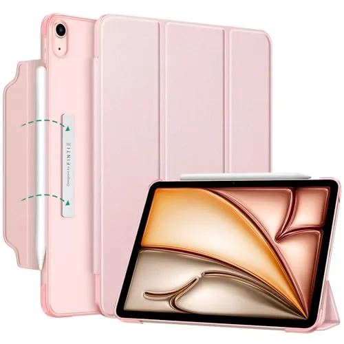 Fintie Hülle für iPad Air 11 Zoll (M4/M3/M2, 2026/2025/2024), iPad Air 5/4 Gen Case (10,9 Zoll, 2022/2020) - [Magnetverschluss] Leichte Standhülle mit Durchscheinend Mattierter Rückseite, Roségold
