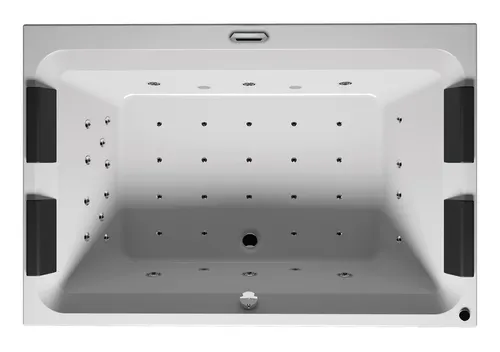 Produktbild Riho Olivia Thermae Rechteck-Whirlpool rechts schwarze Kopfstützen 1800 x 1200 mm