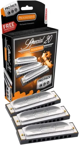 Hohner Special 20 Mundharmonika C/G/A Pro Pack - Diatonische Mundharmonika in den Tonarten C-Dur, G-Dur und A-Dur, 10 Löcher & 20 Messing-Stimmenzungen, ideal für Folk, Country, Rock & Pop.