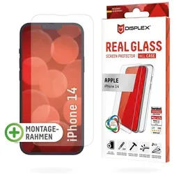 Displex Black Week % | Panzerglas 10H + Schutzhülle für Apple iPhone 14 Eco-Montagerahmen, + Case, Tempered Glas, kratzer-resistente Schutzfolie