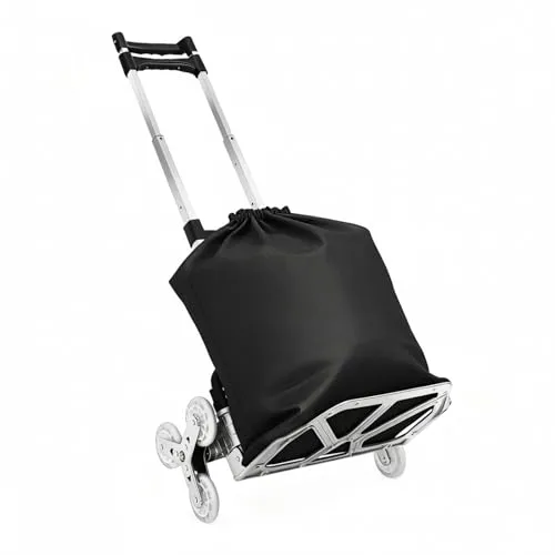 Treppensackkarre klappbar, 75 kg belastbar – Alu Mini Sackkarre mit 6-Rädern