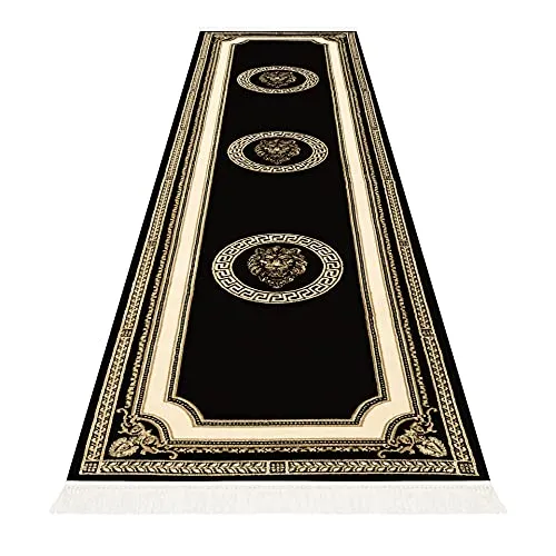 Premium Flurteppich Löwe Mäander Design in beige von Belle Arti