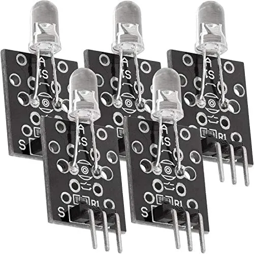 AZDelivery 5 x KY-005 IR Infrarot Sender Transceiver Modul kompatibel mit Arduino und Raspberry Pi inklusive eBook!