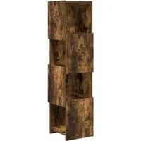 vidaXL Eckschrank Geräucherte Eiche 25,5x25x102cm - Moderner Eckschrank aus Holzwerkstoff, ideal für platzsparendes Wohnen. Mit schlichten Linien und mattem Finish bietet er funktionalen Stauraum für Bücher und Deko.