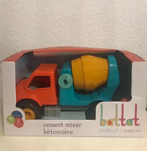 Battat Großer LKW Betonmischer Sandkasten mit Figur 31 cm – Sandspielzeug Kinder