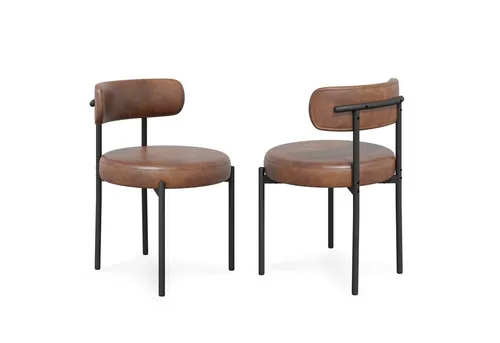 Hawthyhome Esszimmerstühle (2 St) Kunstleder, braun - Moderne Esszimmerstühle mit ergonomischer Rückenlehne und pflegeleichtem PU-Bezug. Stabiler Metallrahmen sorgt für sicheren Stand. Ideal für Esszimmer oder Wohnbereich und in mehreren Farbvarianten erhältlich.