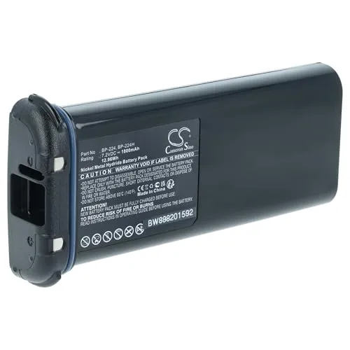 vhbw 1x Akku Ersatz für Icom BP-224H, BP-224 für Funkgerät, Walkie Talkie (1800 mAh, 7,2 V, NiMH)