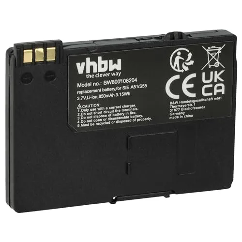 vhbw Akku kompatibel mit Siemens Gigaset SL74, SL740, SLX740 isdn, SX440, SX445 Ersatz für BASIC56 schnurlos Festnetz Telefon (850mAh, 3,7V, Li-Ion)