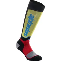 Alpinestars Unisex Plus Technische Socken MX, Black Red Light Blue, L - Sportsocken für Off-Road-Stiefel, atmungsaktiv mit verstärkter Knöchelpolsterung und optimierter Luftzirkulation für höchsten Komfort.