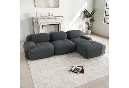 Odikalo 3-Sitzer Polstersofa Chaiselongue, modular und ohne Montage
