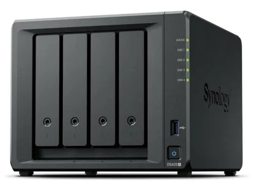 Synology DS425+ NAS - 4-BAY Intel Celeron J4125 - NAS-Server mit 4-BAY für hohe Speicherkapazität und leistungsstarker Intel Celeron J4125 für schnelle Datenverarbeitung.