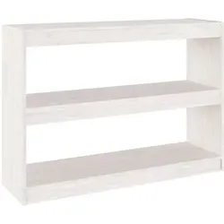 furnicato Bücherregal, Weiß, Holz, 100x71.5x30 cm - Elegantes Bücherregal aus massivem Kiefernholz mit 2 geräumigen Fächern. Ideal für eine stilvolle Aufbewahrung von Büchern und Deko. Stabil und langlebig, perfekt für Ihr Wohnzimmer!