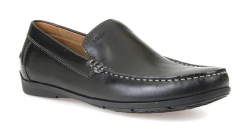 Geox Herren U Siron A Mokassin - Schwarz, 39 EU - Slipper & Mokassins für Herren, aus hochwertigem Glattleder, atmungsaktiv und ideal für den Alltag oder besondere Anlässe.