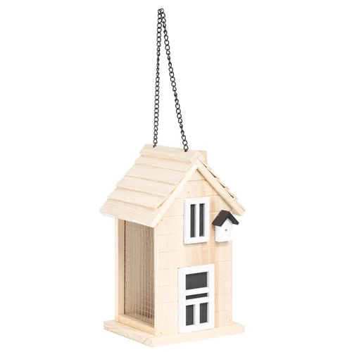Vogelfutterhaus Futterhaus Holz zum Aufhängen Vogelhaus Futterstation wetterfest