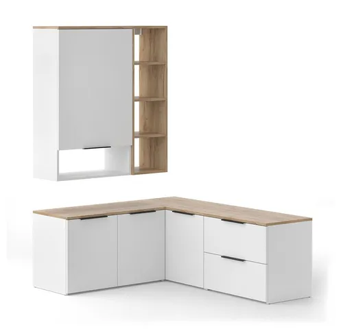 Vicco Wohnwand Wido Weiß Eiche 5 Teile von Vicco