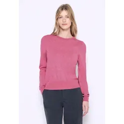 Rundhalspullover STREET ONE STUDIO, Damen, Gr. 36, candy pink meliert, Stoff, 30% Polyester, 29% Polyacryl, 21% Viskose, 20% Nylon, unifarben, normal normal, Rundhals, Bündchen, Pullover Rundhalspullover, aus Feinstrick