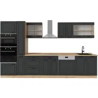 Produktbild Vicco Küchenzeile R-Line, Anthrazit Landhaus/Goldkraft Eiche, 350 cm