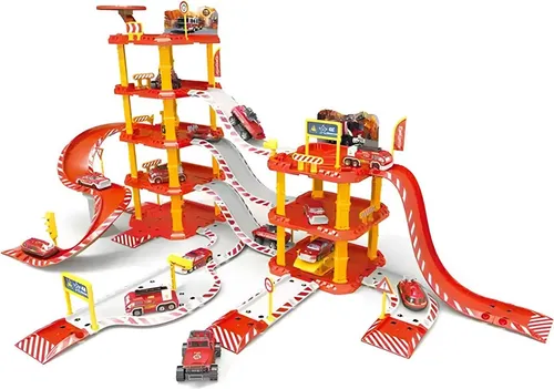 Großes Feuerwehrparkhaus, 4 Ebenen, Tankstelle, 100 Elemente