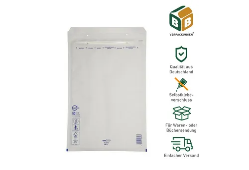 BB-Verpackungen Versandtasche Luftpolsterversandtasche, 320 x 455 mm, Größe: 9 / I, Weiß