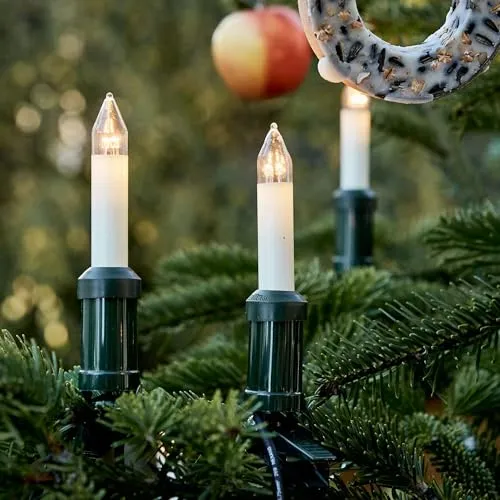 LED Lichterkette Weihnachtsbaum Made-in-Germany - 20 Lichter für außen - Lichterkette für außen, Made in Germany, mit teilbarem Stecker für einfache Installation und niedrigem Stromverbrauch. Ideal für festliche Stimmung bei jedem Wetter.