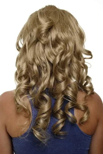 Clip-in Haarteil 7 Klammern 3/4 Perücke Blond Honigblond Locken 50 cm H9503-16
