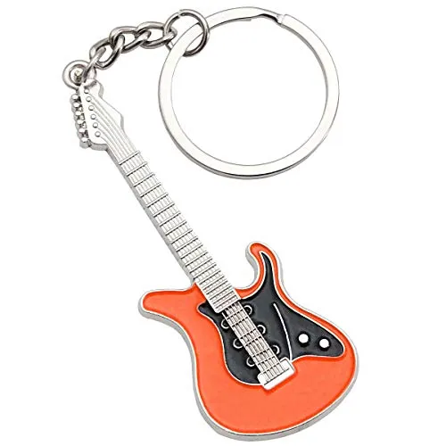 keepdrum E-Gitarre Schlüsselanhänger aus Metall Orange in orange von keepdrum