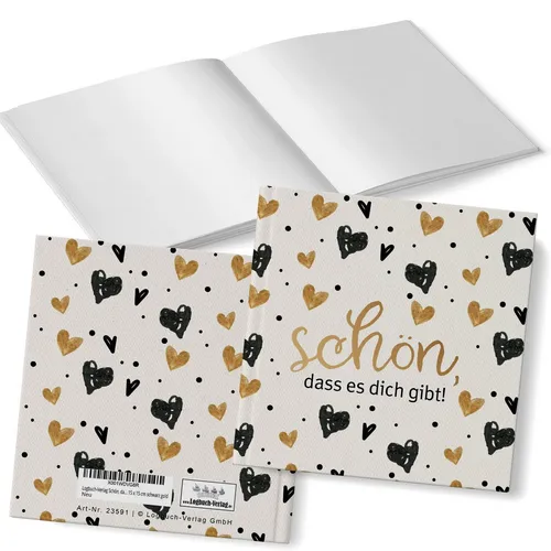 Logbuch-Verlag Dekofigur Schön, dass es dich gibt Buch zum Selberschreiben Freundebuch 15 x 15