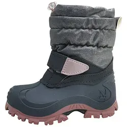 Lurchi Kinderschuhe Mädchen Klett Gummistiefel Grau - Schuhgröße 35 EU - Gummistiefel für Mädchen, wasserdicht mit optimalem Nässeschutz und warmem Wollfutter, ideal für kalte Wintertage und aktive Abenteuer im Schnee.