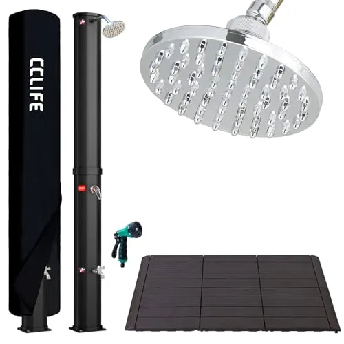 CCLIFE Solardusche 35L mit Kunststoffboden und Handbrause von CCLIFE