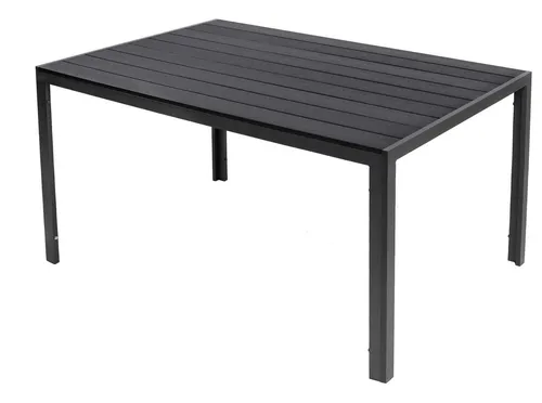 Gartentisch Comfort 180 x 90 cm - Gartentisch aus pflegeleichtem Nonwood und pulverbeschichtetem Aluminium, witterungsbeständig und ideal für Garten oder Terrasse. Genießen Sie die Holzoptik ohne Pflegeaufwand!